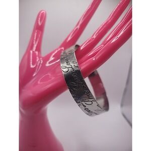 Vintage Bracelet Bangle Silver Tone Love Script Jewelry‎ Costume